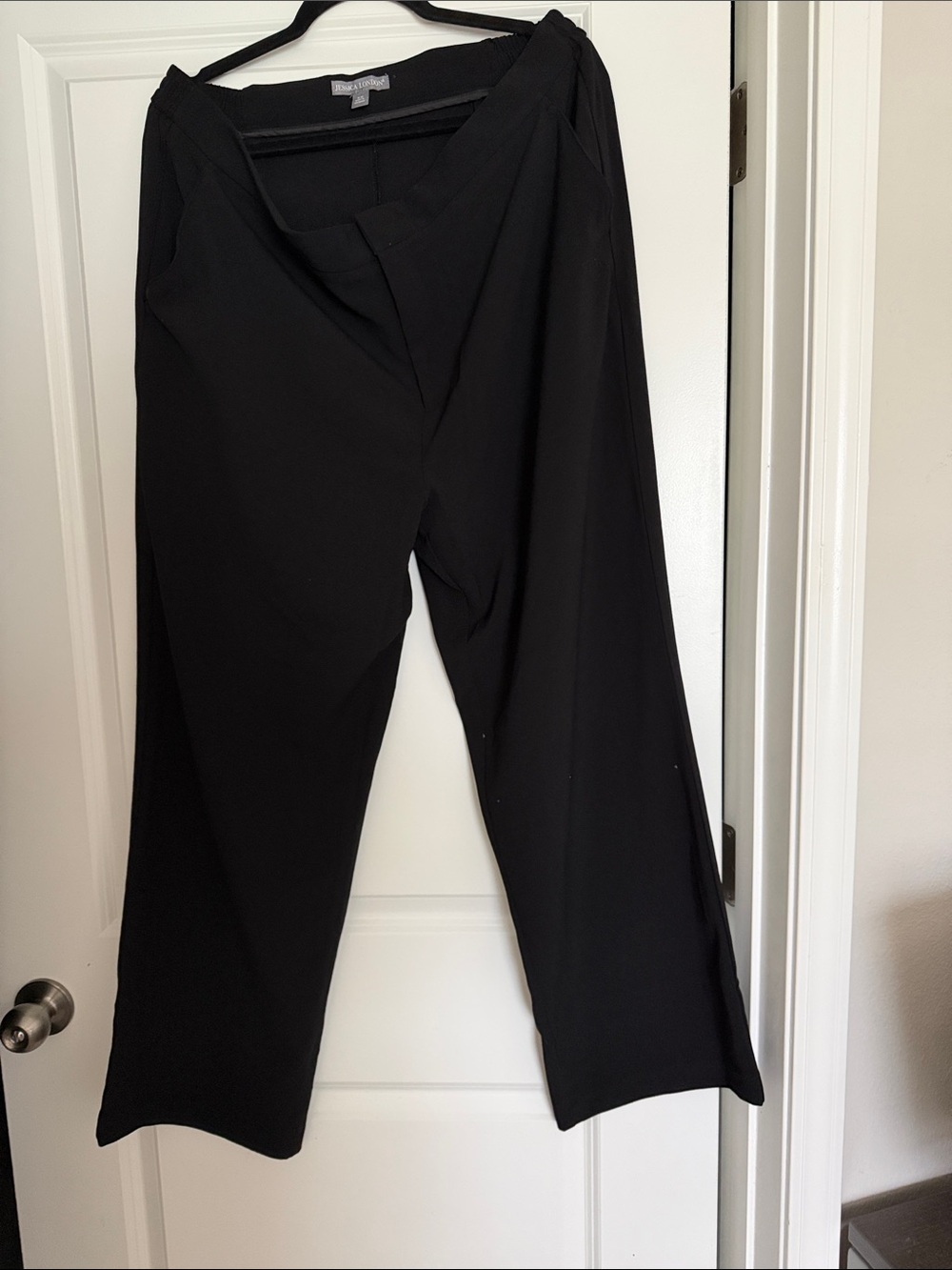 Jessica London Black Wide-Leg Pull-On Pants